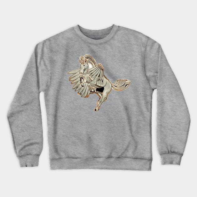 Flying Pegasus Horse Crewneck Sweatshirt by Lisa Gerfin